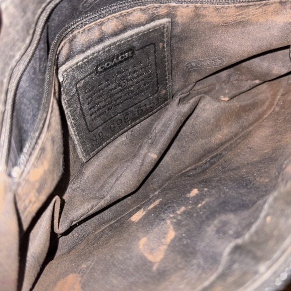 Coach Vintage Small black leather zip top bag. Rare made in Italy BP 2 - Picture 8 of 8